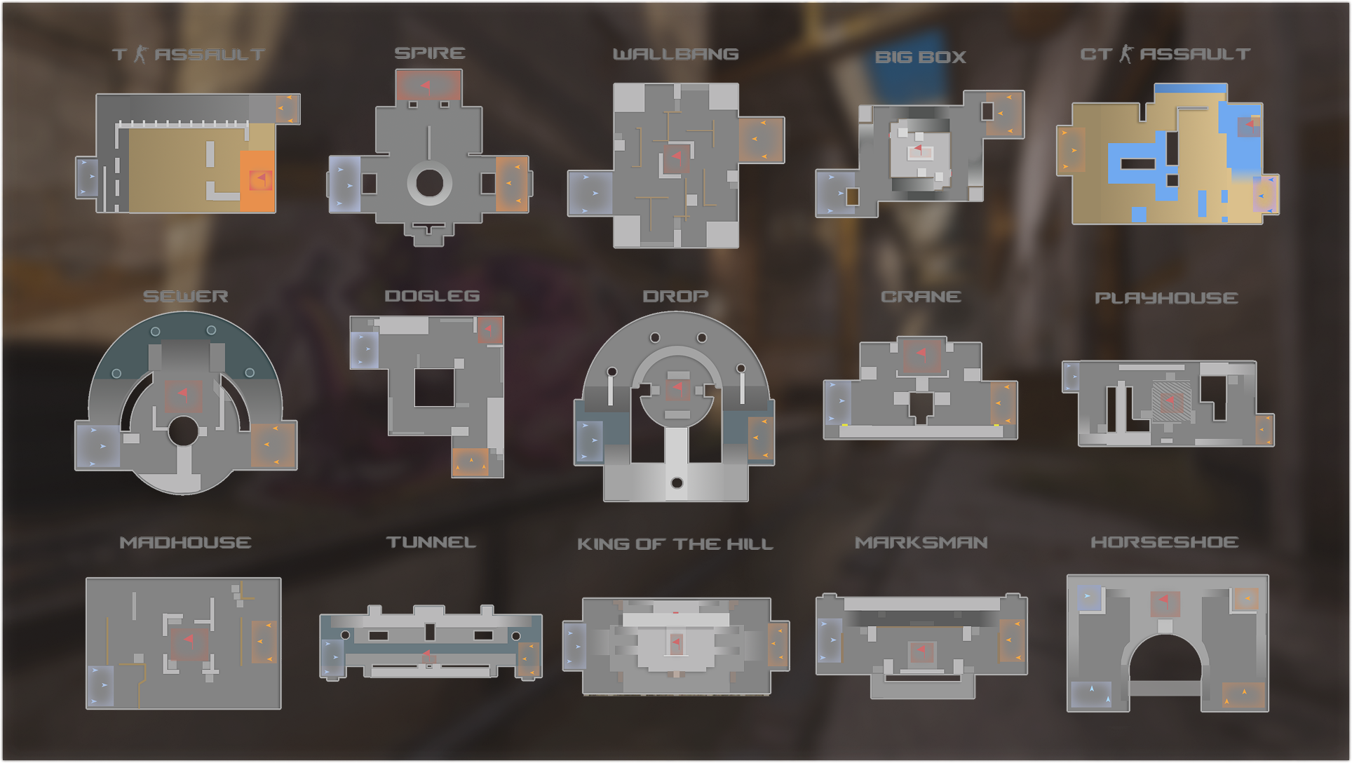 CS2 Rush battle arenas artwork from Valve