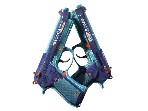StatTrak™ Dual Berettas | Hydro Strike (Battle-Scarred)