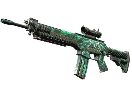 StatTrak™ SG 553 | Dragon Tech (Well-Worn)