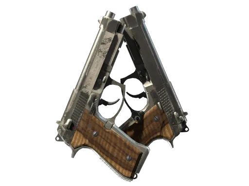 Dual Berettas | Black Limba (Battle-Scarred)