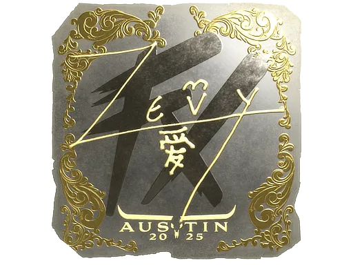 Sticker | zevy (Gold) | Austin 2025